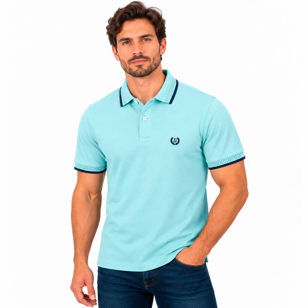 Polo Jacquard Azul Agua