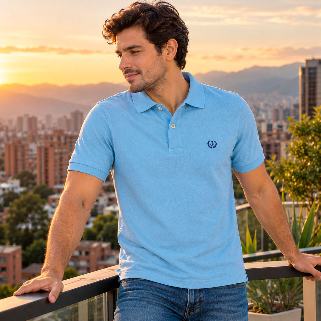 Polo Piqué Azul Agua