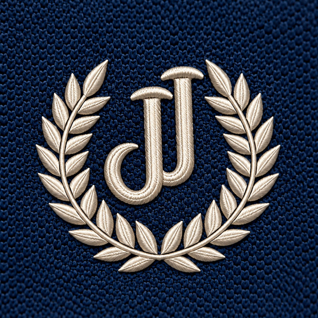 Polo Jacquard Azul Oscuro
