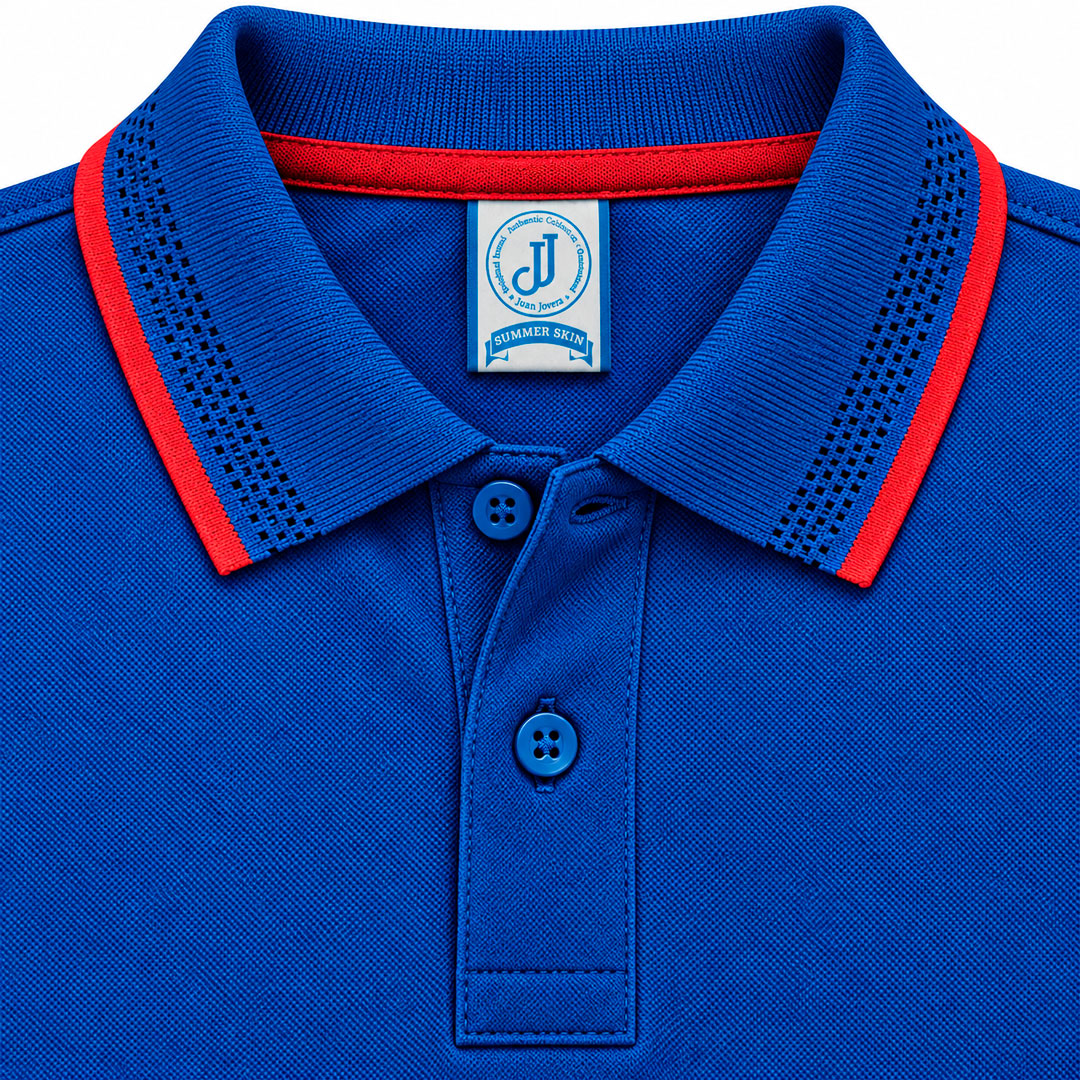 Polo Jacquard Azul Petroleo