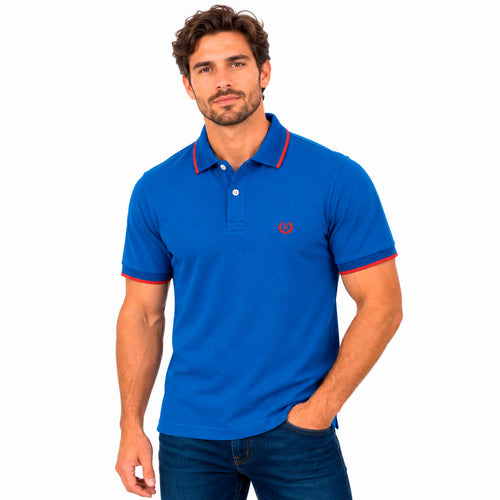 Polo Jacquard Azul Petroleo