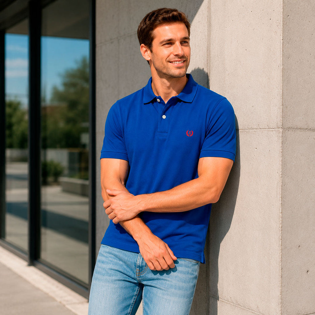 Polo Piqué Azul Rey