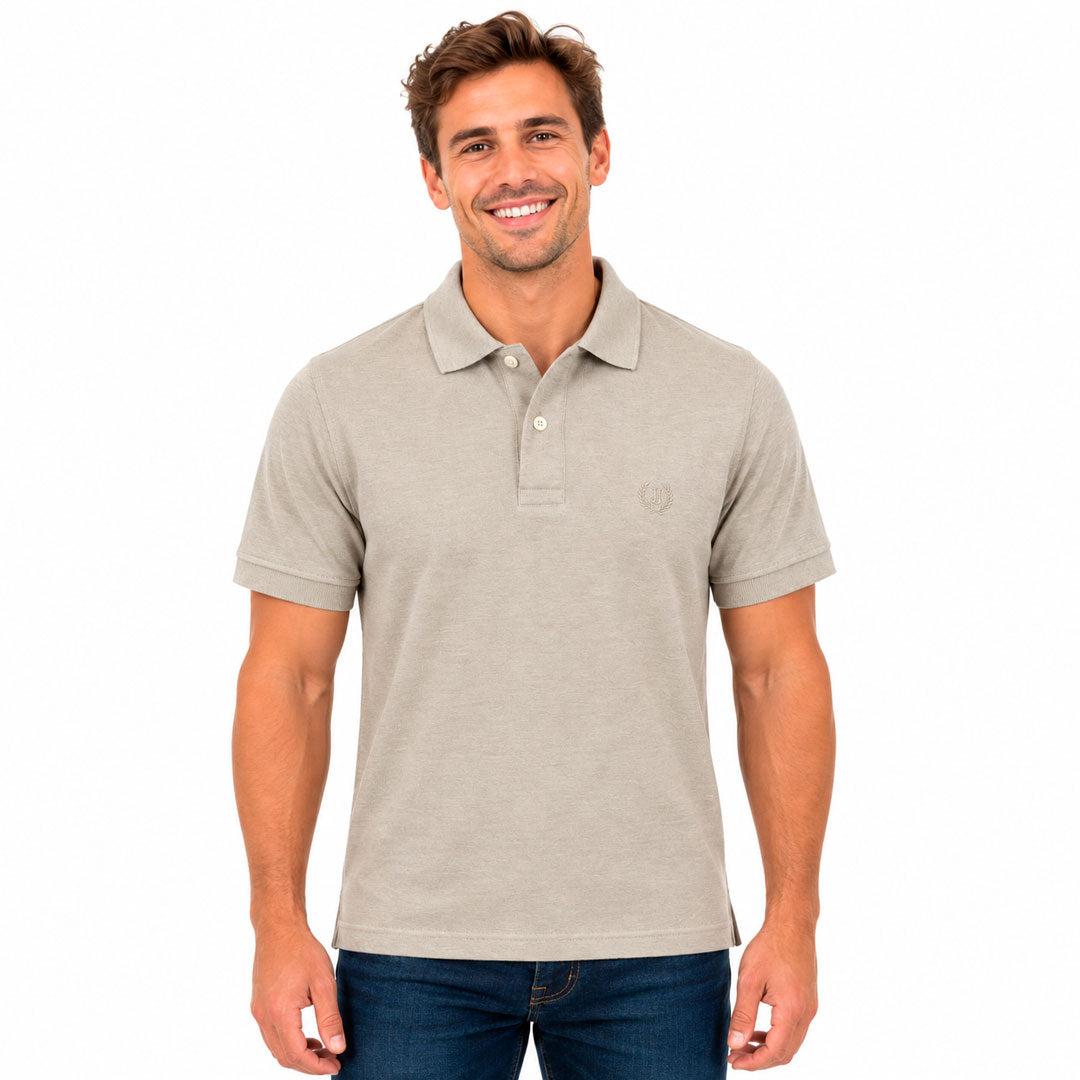 Polo Piqué Beige-Jaspe