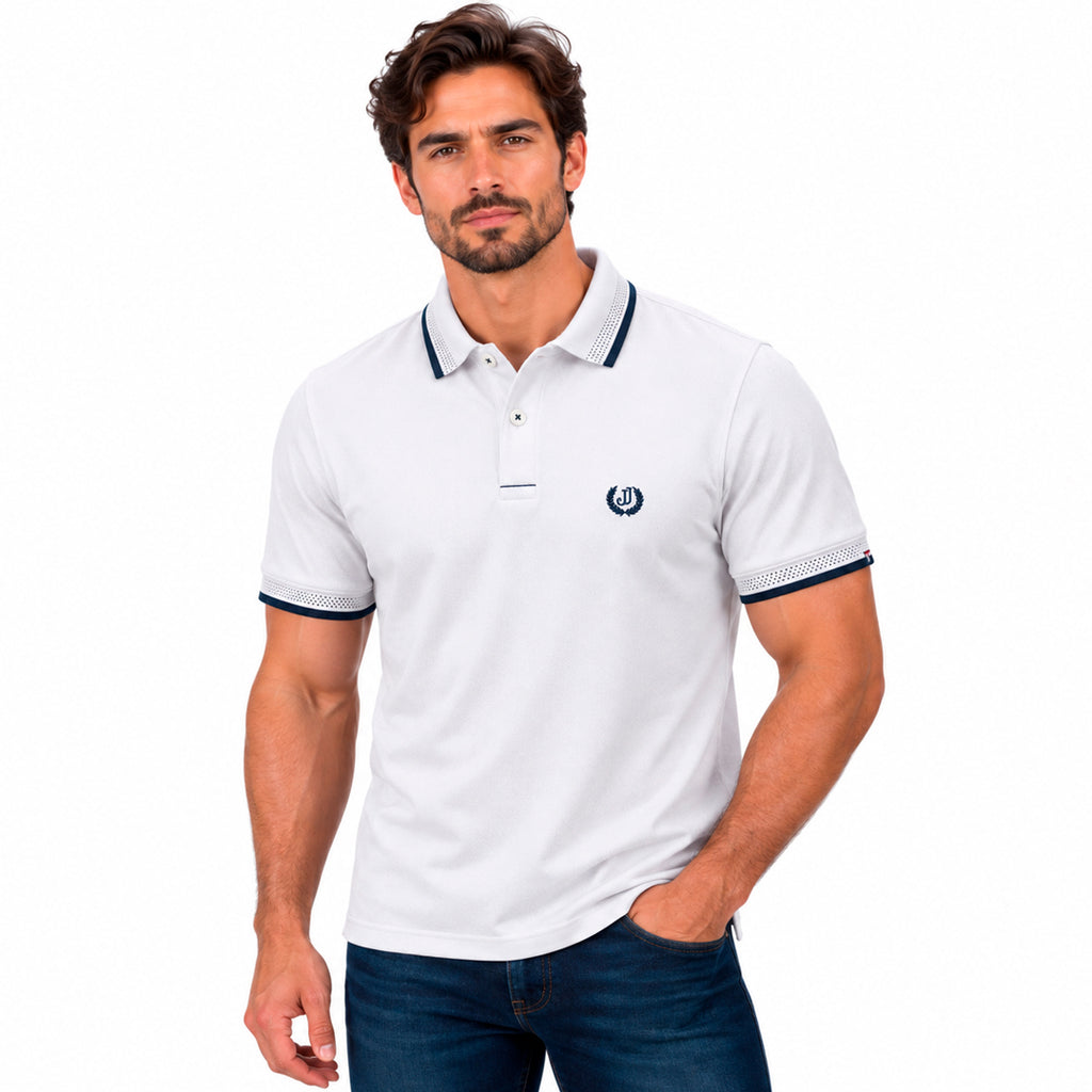 Polo Jacquard Blanco