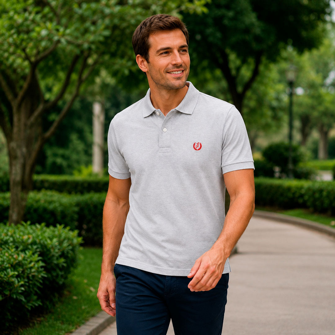 Polo Piqué Blanco Jaspe