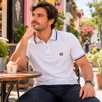 Polo Jacquard Blanco
