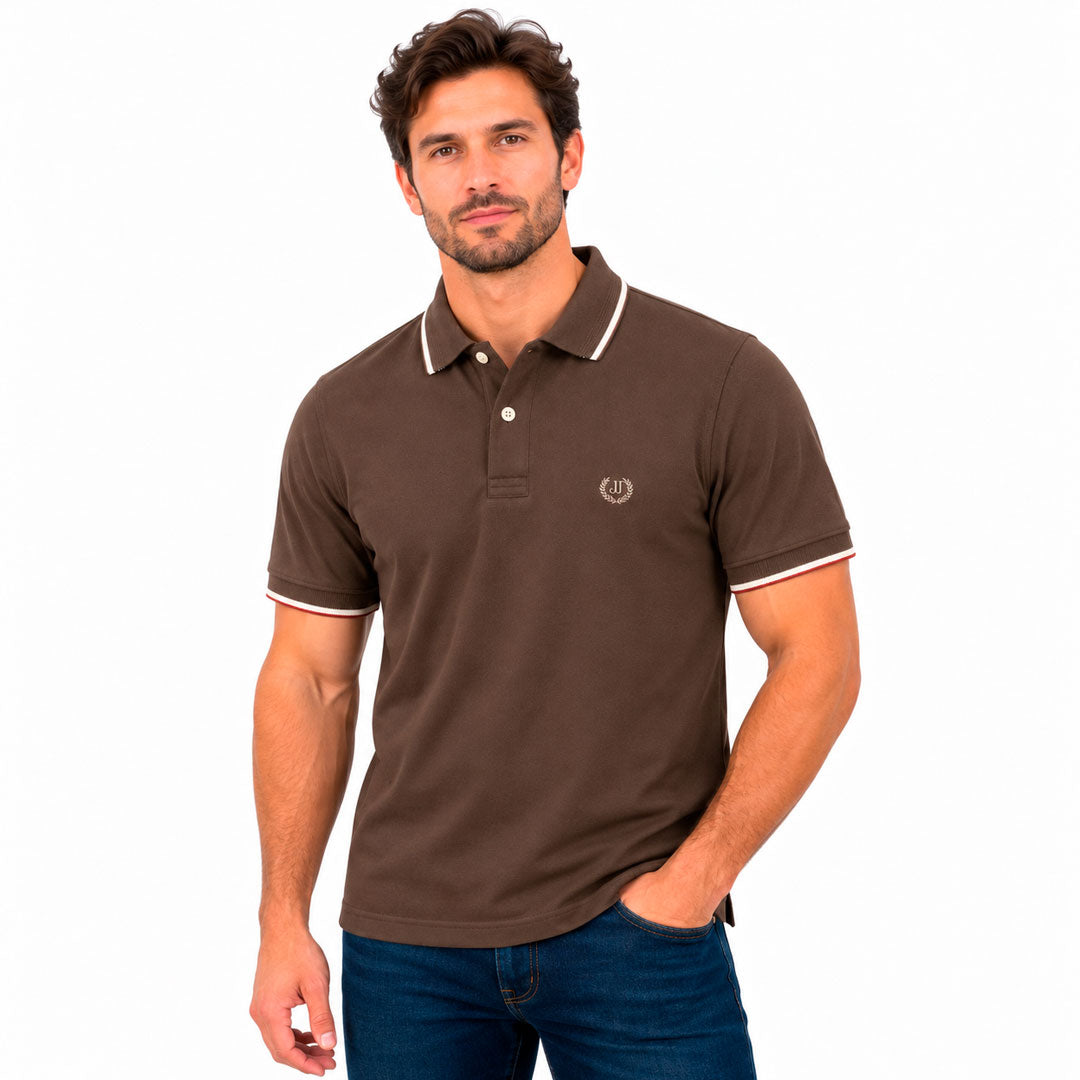Polo Jacquard Café