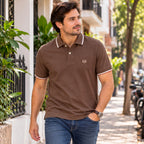 Polo Jacquard Café