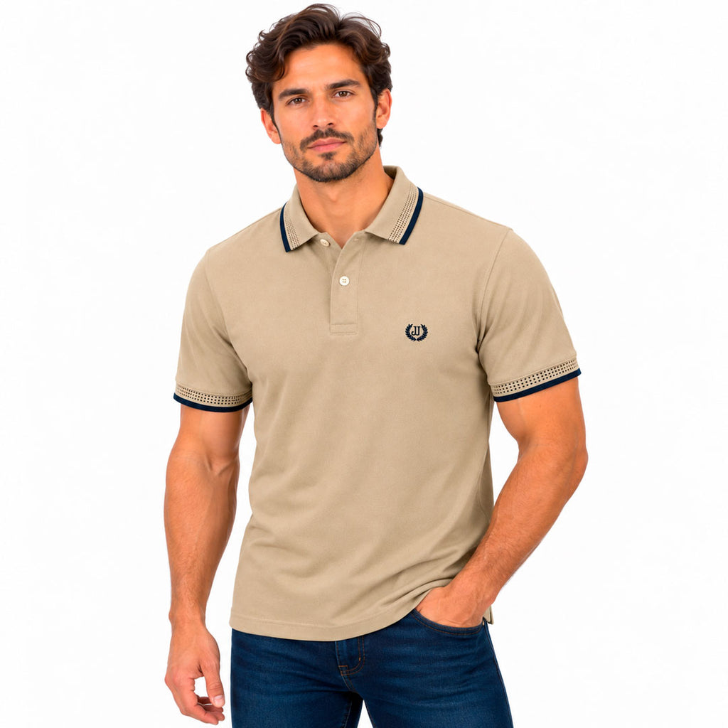 Polo Jacquard Camel