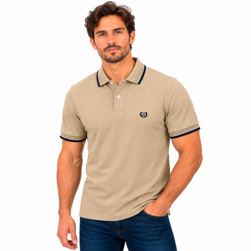 Polo Jacquard Camel