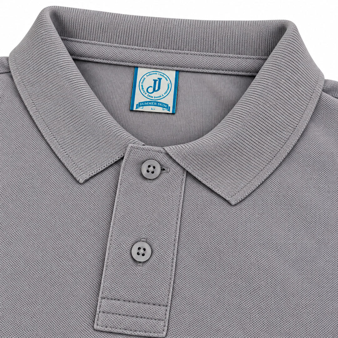 Polo Piqué Gris Jaspe