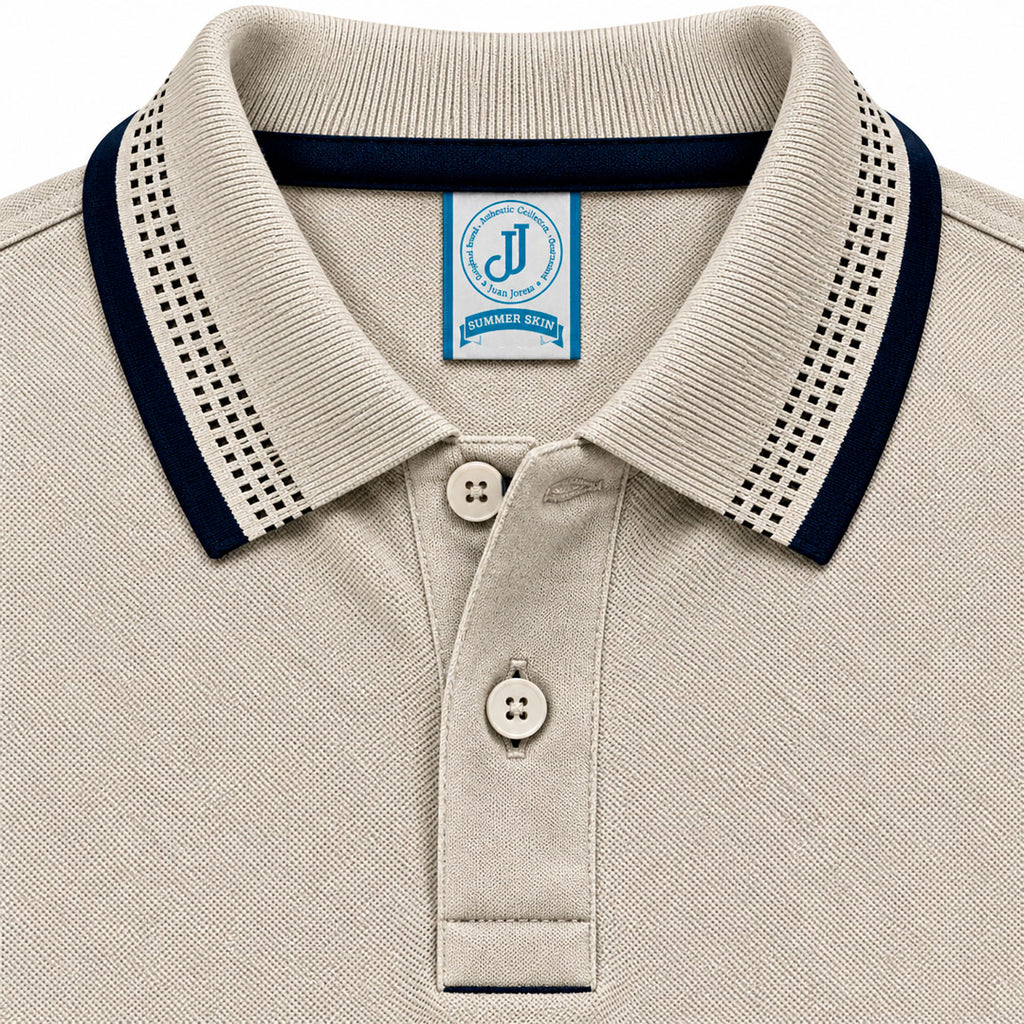 Polo Jacquard Beige Jaspe