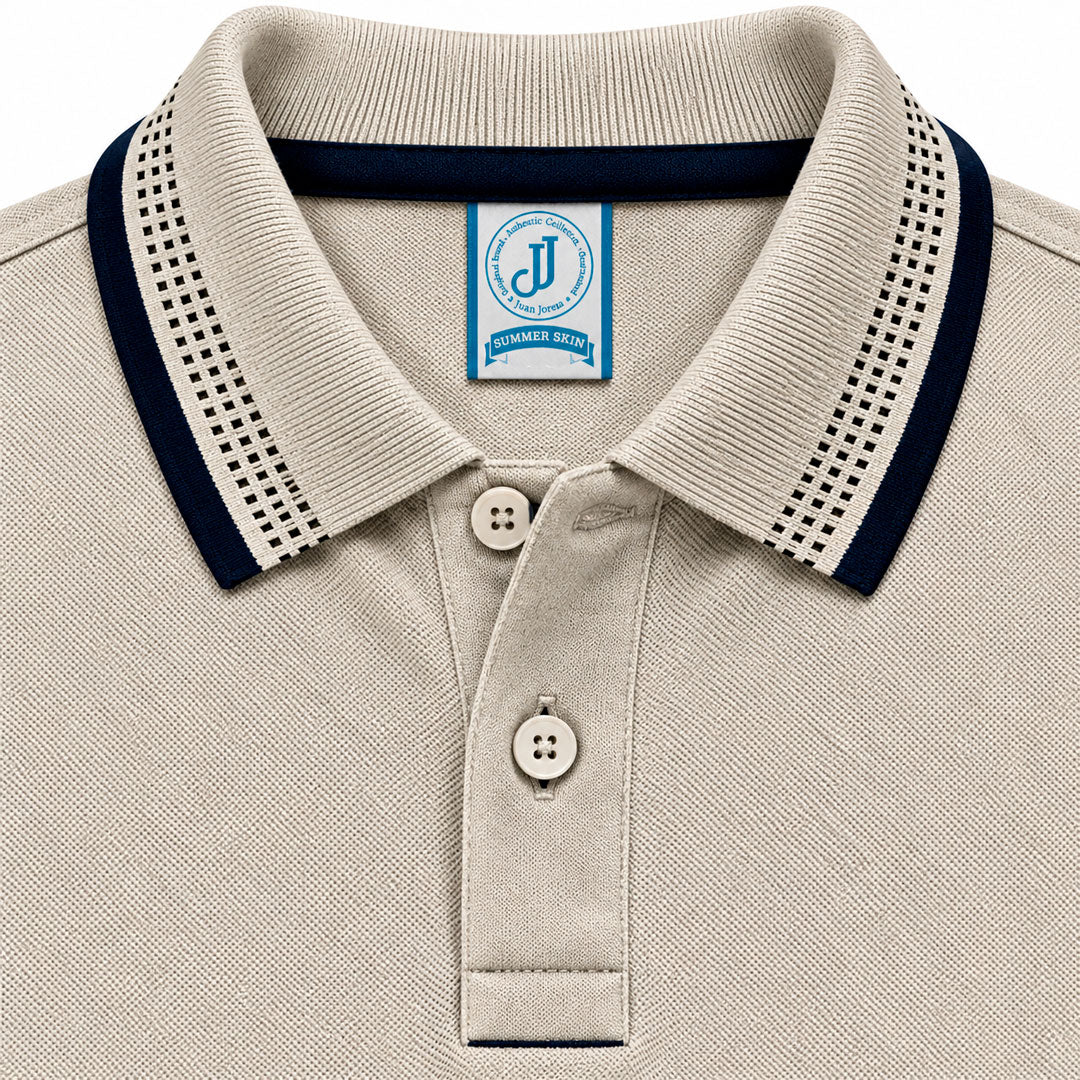 Polo Jacquard Beige Jaspe