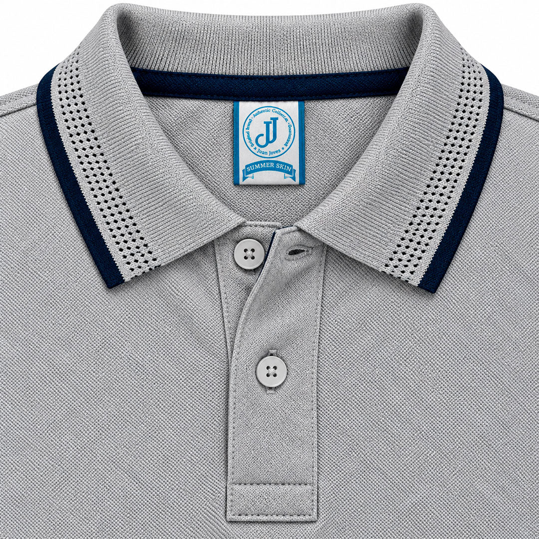 Polo Jacquard Gris Jaspe