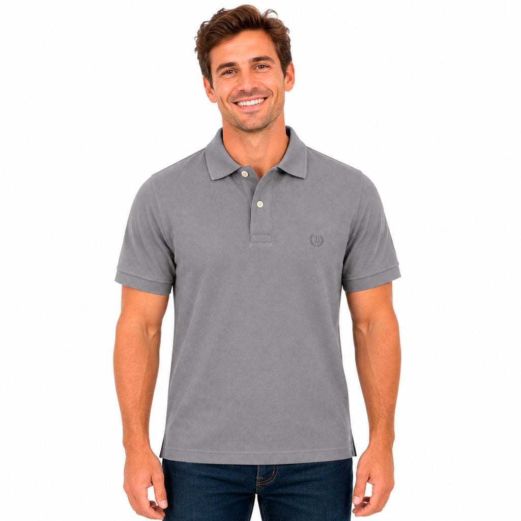 Polo Piqué Gris Jaspe