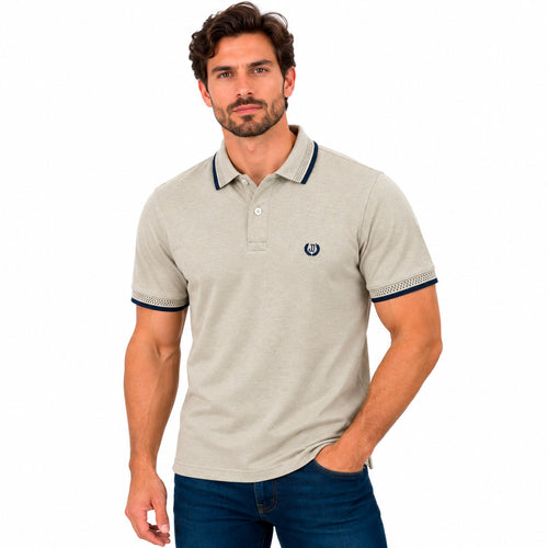 Polo Jacquard Beige Jaspe