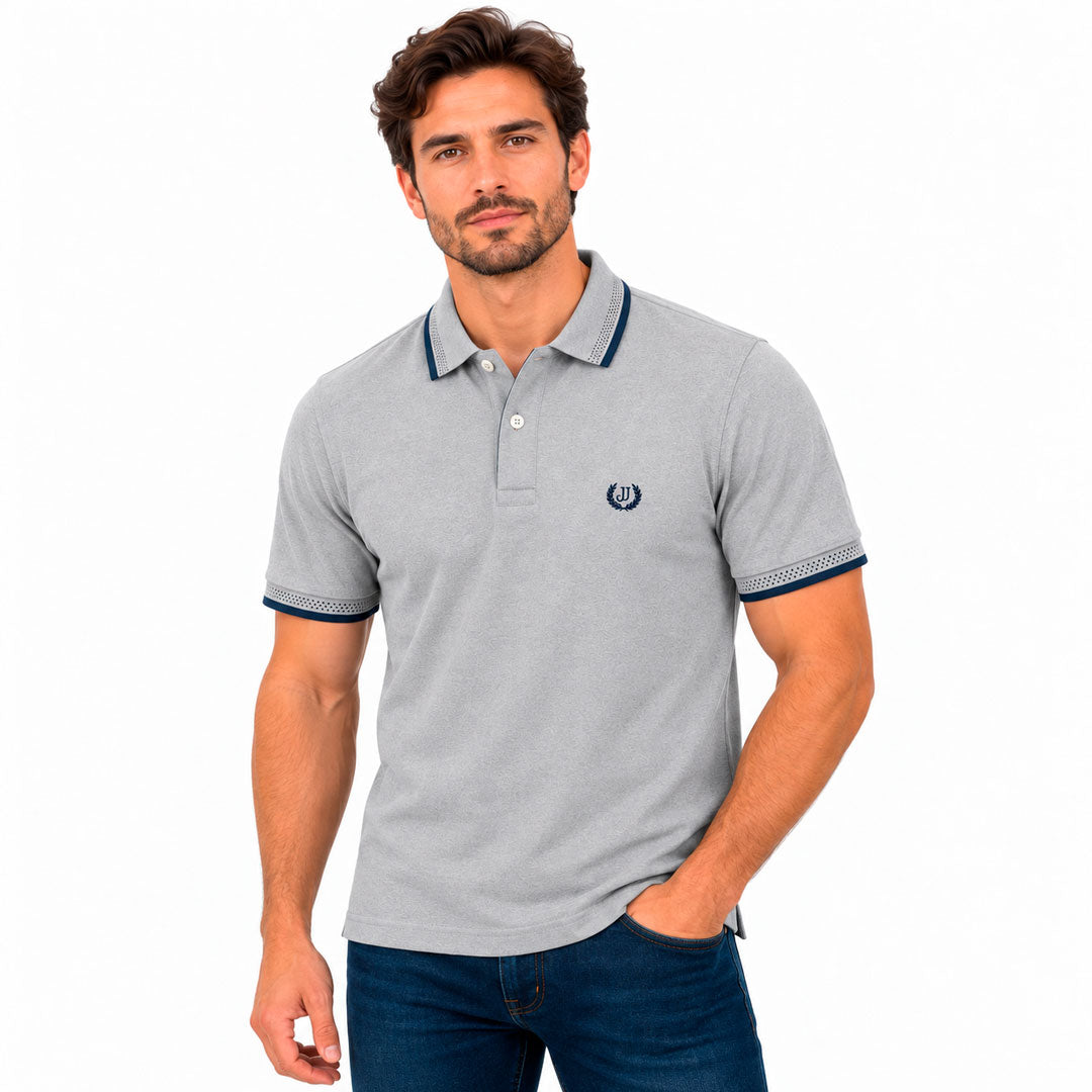 Polo Jacquard Gris Jaspe