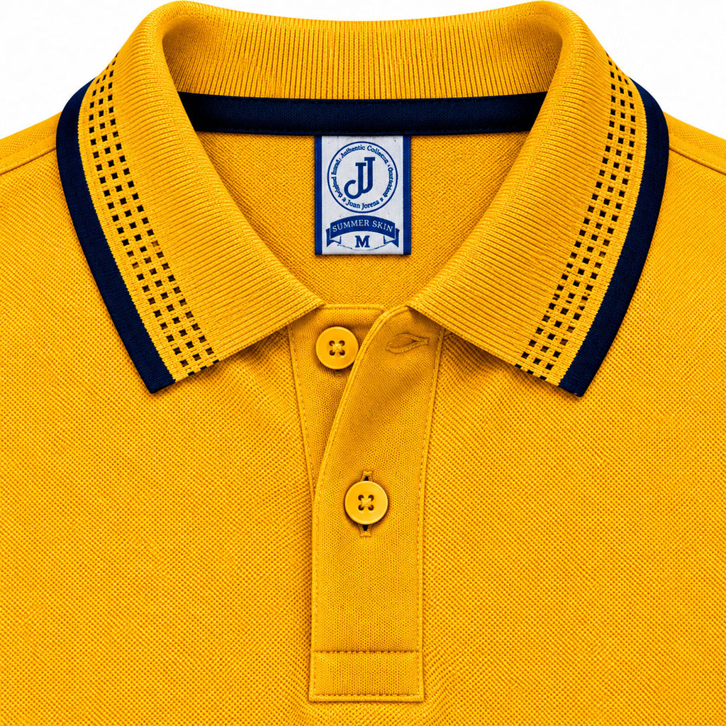Polo Jacquard Mostaza