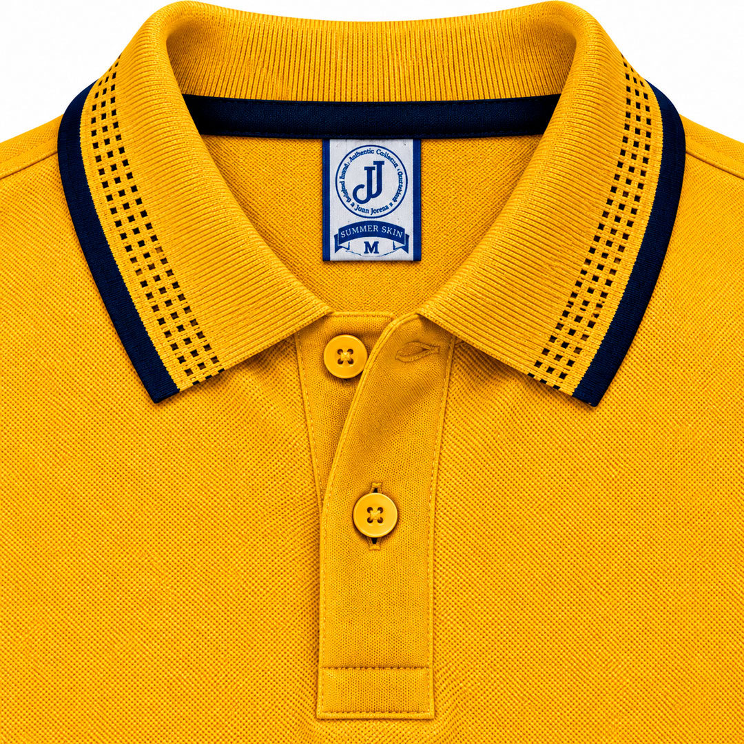 Polo Jacquard Mostaza
