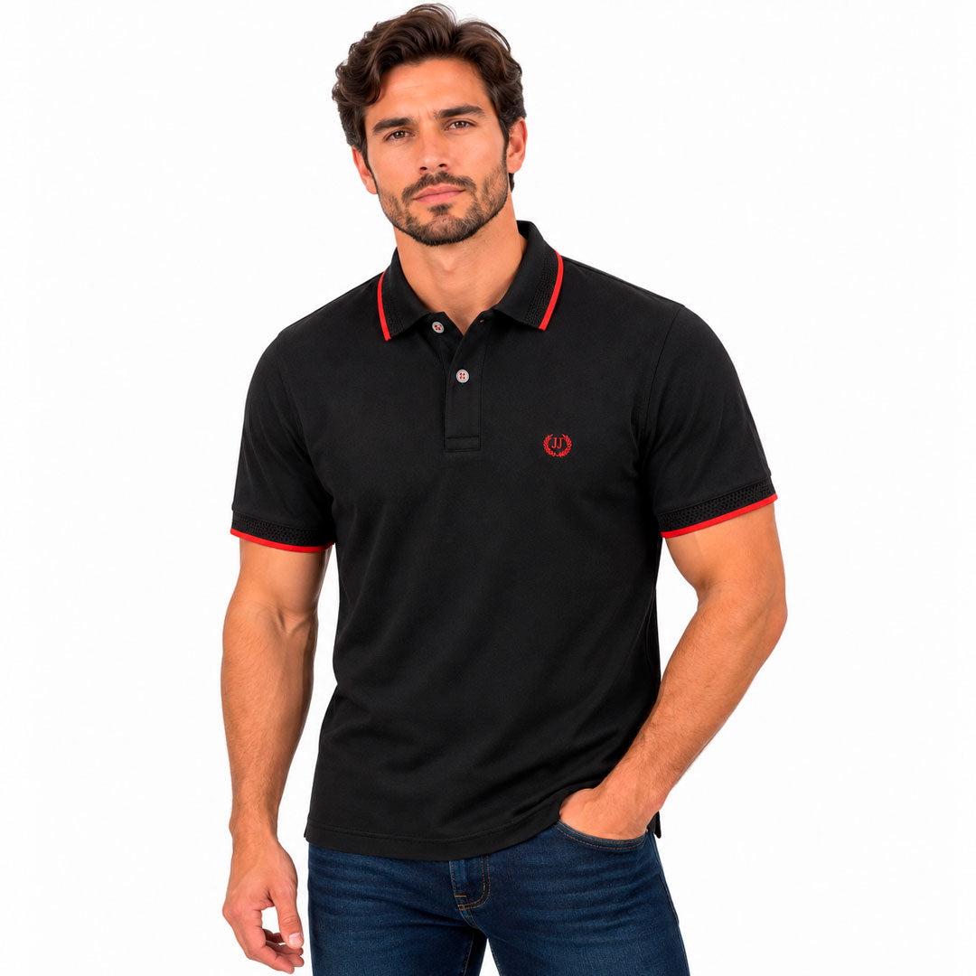 Polo Jacquard Negro