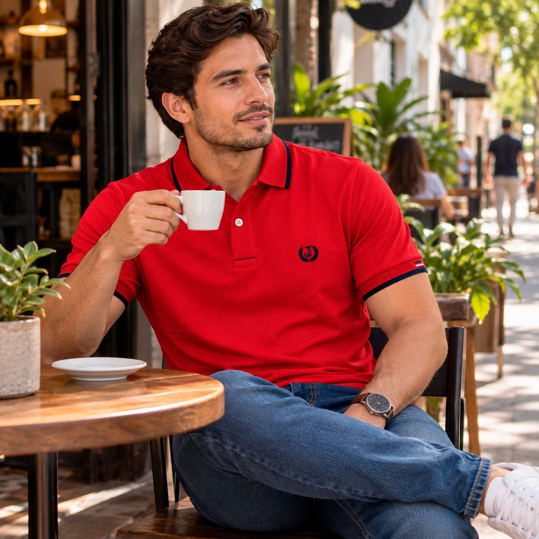 Polo Jacquard Rojo