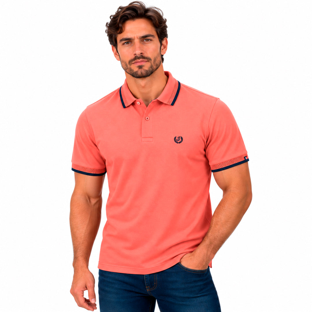 Polo Jacquard Salmón