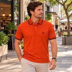 Polo Jacquard Terracota