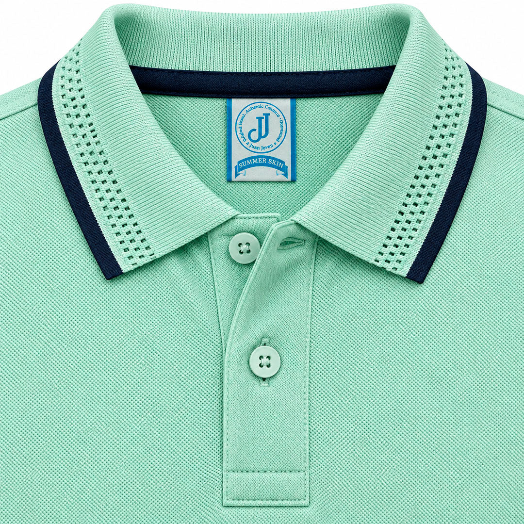 Polo Jacquard Verde Agua
