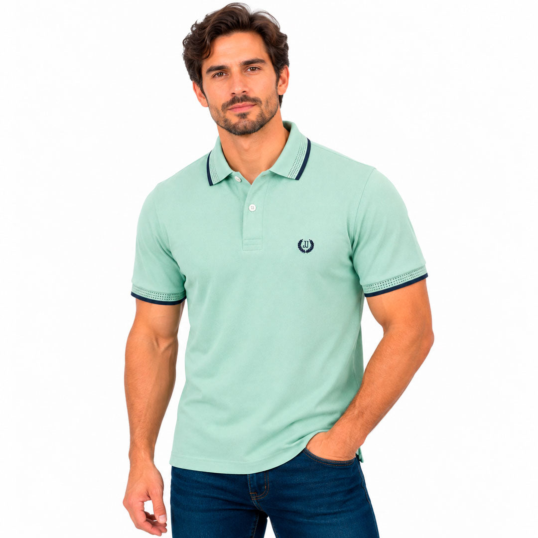 Polo Jacquard Verde Agua