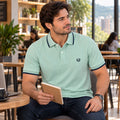 Polo Jacquard Verde Agua
