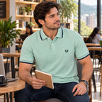 Polo Jacquard Verde Agua