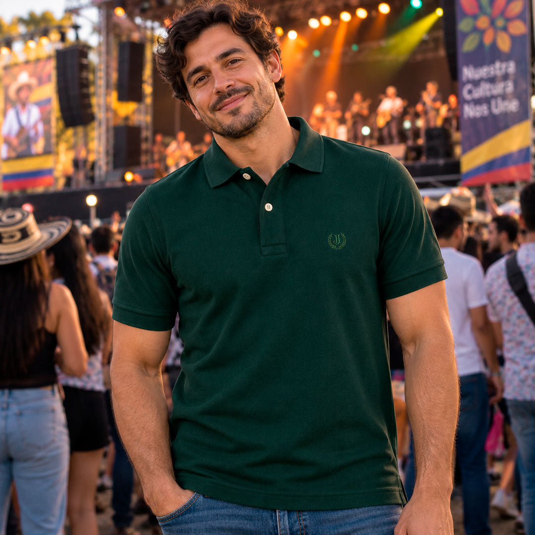 Polo Piqué Verde Oliva